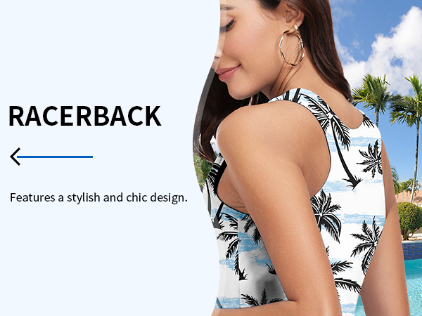 Racerback Padded Tankini Tops Swimwear