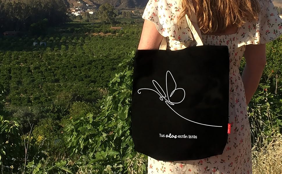 Totebag negro tus alas están listas