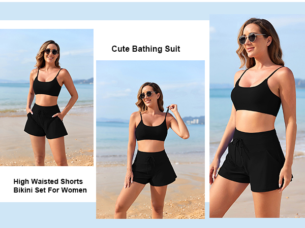 Cute Bathing Suit Two Piece Swimsuit for Ladies Beach Wear