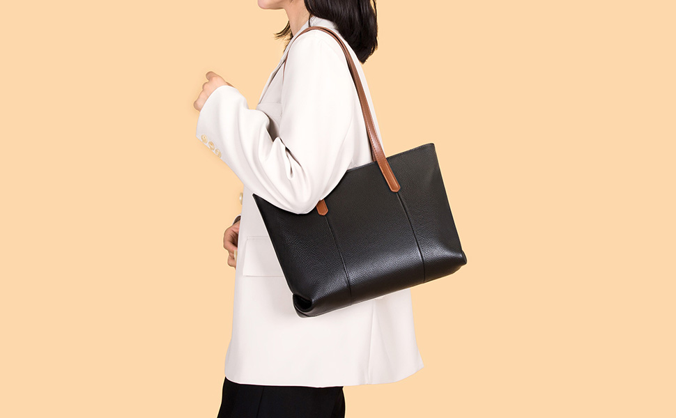 Bolso de mano grande negro para mujer