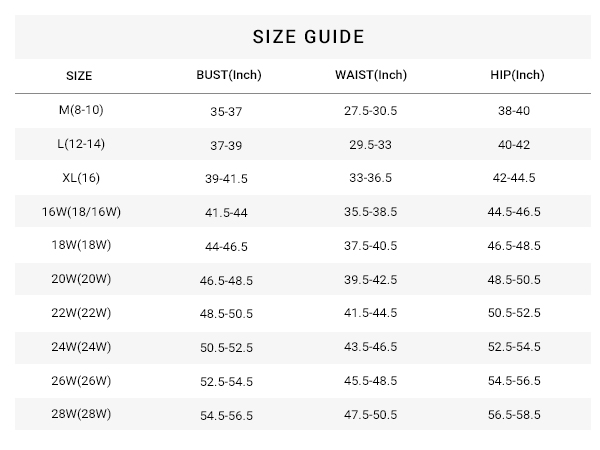 SIZE CHART