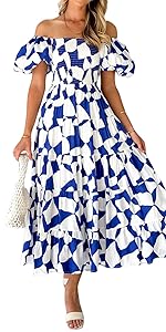 Womens Summer Tiered Midi Dresses