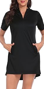 womens short sleeve coverup dresses tunic length sun protection dress for ladies vacation