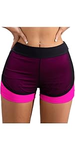 High Waisted Mesh Swim Shorts