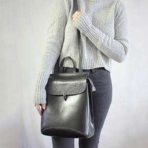 Realer Bolsos de cuero genuino mochilas para mujer bolso de hombro plata