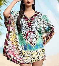 Womens swimwear cover ups black floral printing beach kaftan dress coverups beachwear