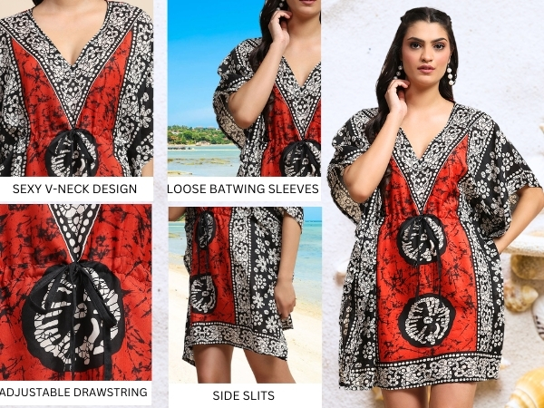 Long Swimsuit Coverup for Women Beach Kaftan Dress Resort Wear