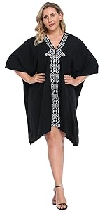 womens short kaftan shirt dress tunic beach cover up