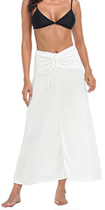 convertible sarong dress maxi skirt pull on ruch drawstring breathable soft quick dry halter tube