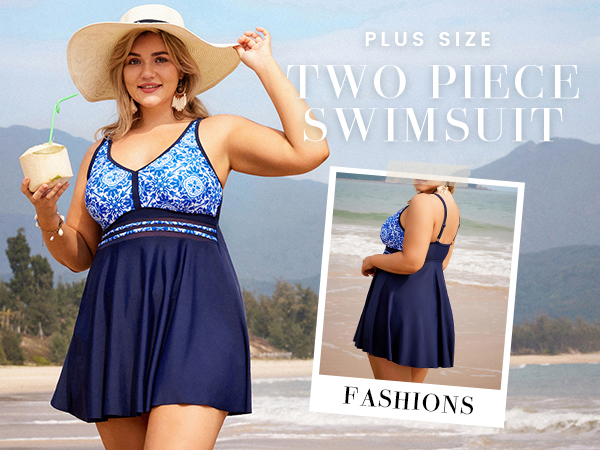 plus size two piece swimsuit for beach