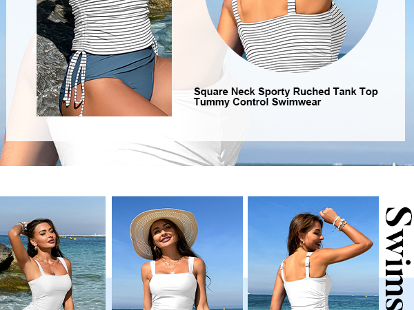 2 Piece Tankini Bathing Suits for Women