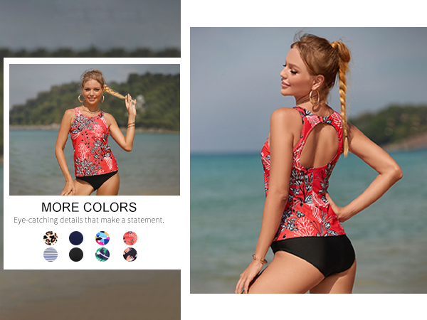 High Neck Tankini Swimsuit