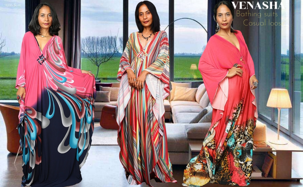 Stylish caftans for women,comfortable and Lightweight polyester fabric, not sheer, 