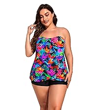 Daci Plus Size Bandeau Tankini Swimsuit for Women