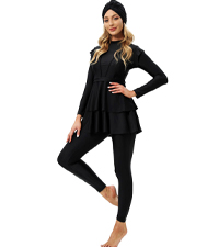 Muslim Swimsuits for Women Modest Swimwear Burkini Full Cover Hijab Top Pants Cap Bathing Suits