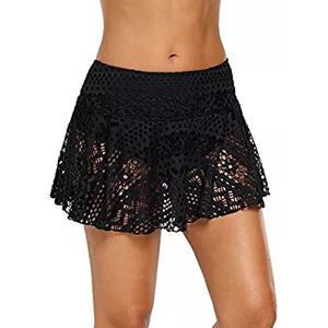 Sexy skirted bikini bottoms short swim skirt