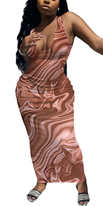 Water Ripple Bodycon Maxi Tank Dress