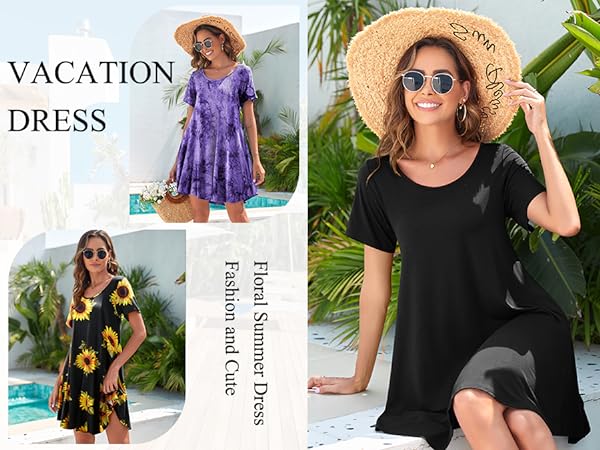 womens summer sundress casual skater dress shirt dresses boho dress