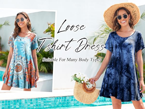 hawaiian dress tshirt dresses boho summer dress plus size dresses