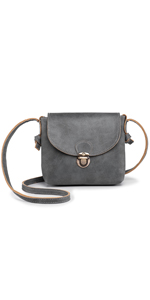 bolso gris bandolera mujer