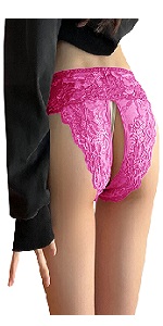 B0CBVP7NBP Sexy Floral Lace Open Crotch Panty