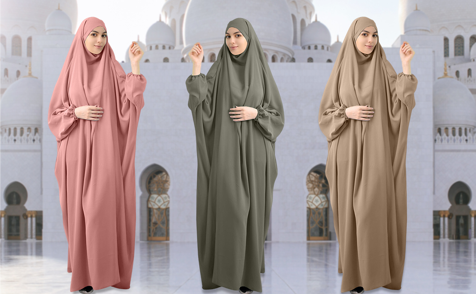 Feature:Full Length, Plus Size,Solid Color, One Size,Muslim robe women