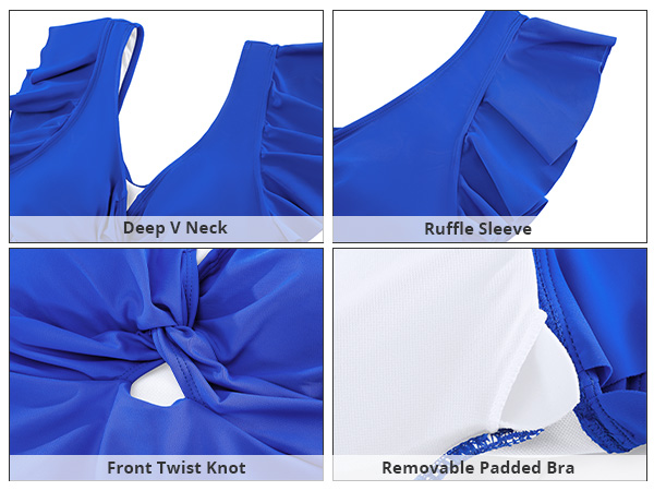 ruffle tankini top for women SWDAFOBO