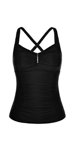 cross back, shirred, tankini