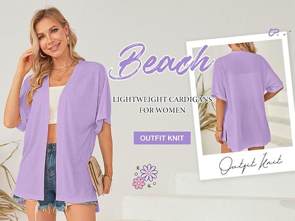 Open Front Loose Solid Color Short Sleeves Cardigans