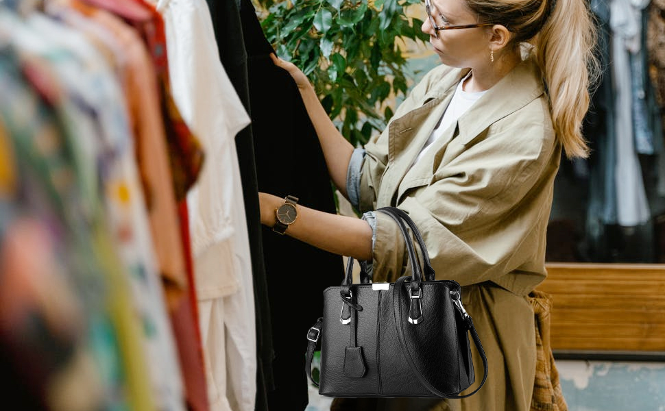 Bolsos de Mujer Bandolera Grandes Bolso de Hombro Tote PU Cuero Bolso Señora Gran Capacidad