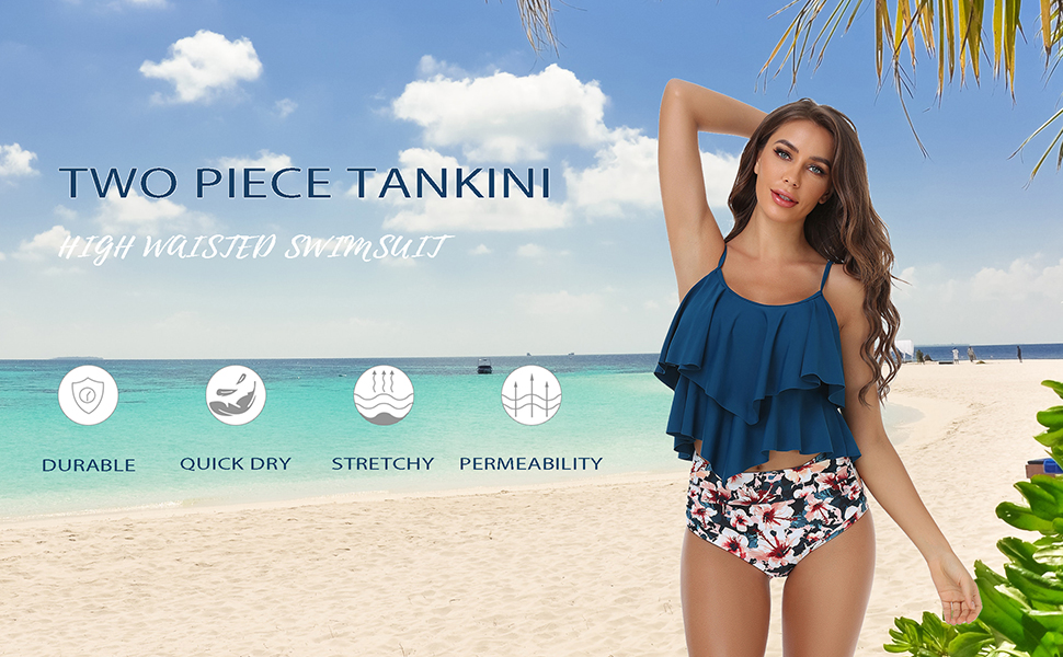 High Waisted Tankini Set