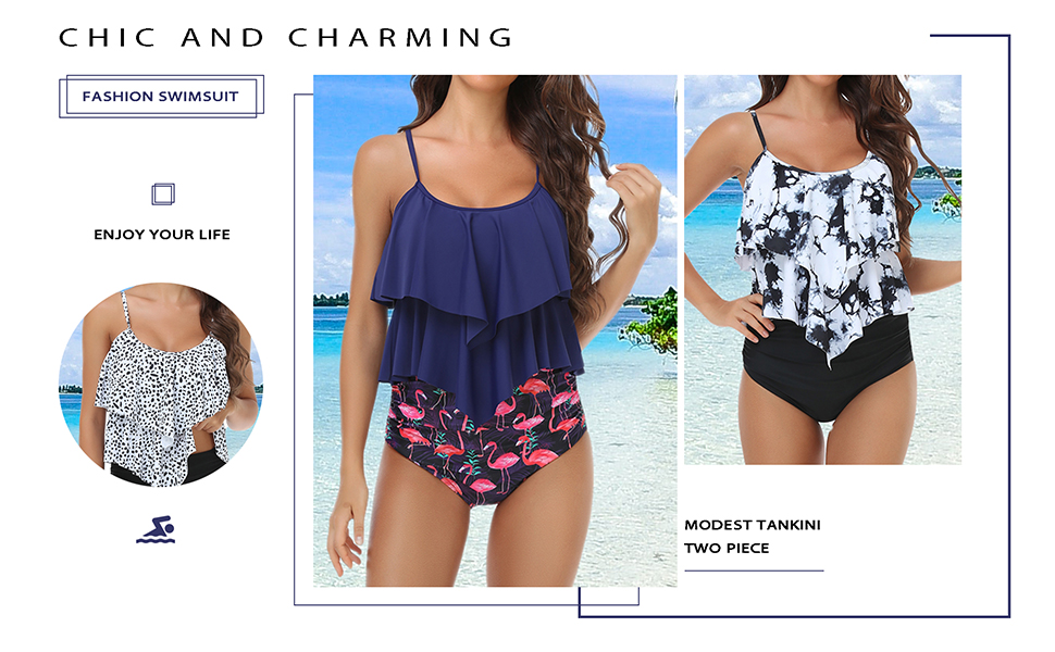 Ruffle tankini set