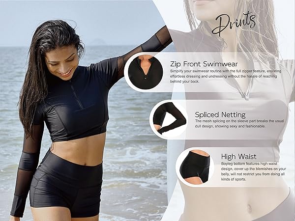 rash guard bathing suit 2 piece for women