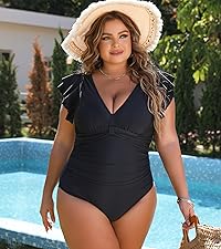 Ruffle Plus Size One Piece