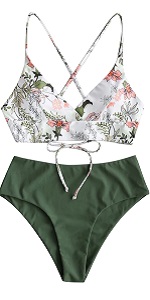 Women Summer Floral Print Bikini Swimsuit B0D6R4WTN5