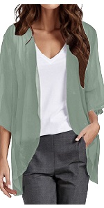 Women Solid Colour Chiffon Cardigan Summer Light Cardigan B0D7H12F4C