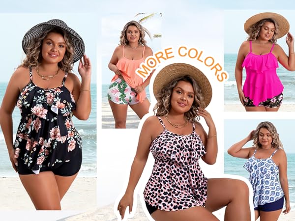 plus size tankini swimsuits for women