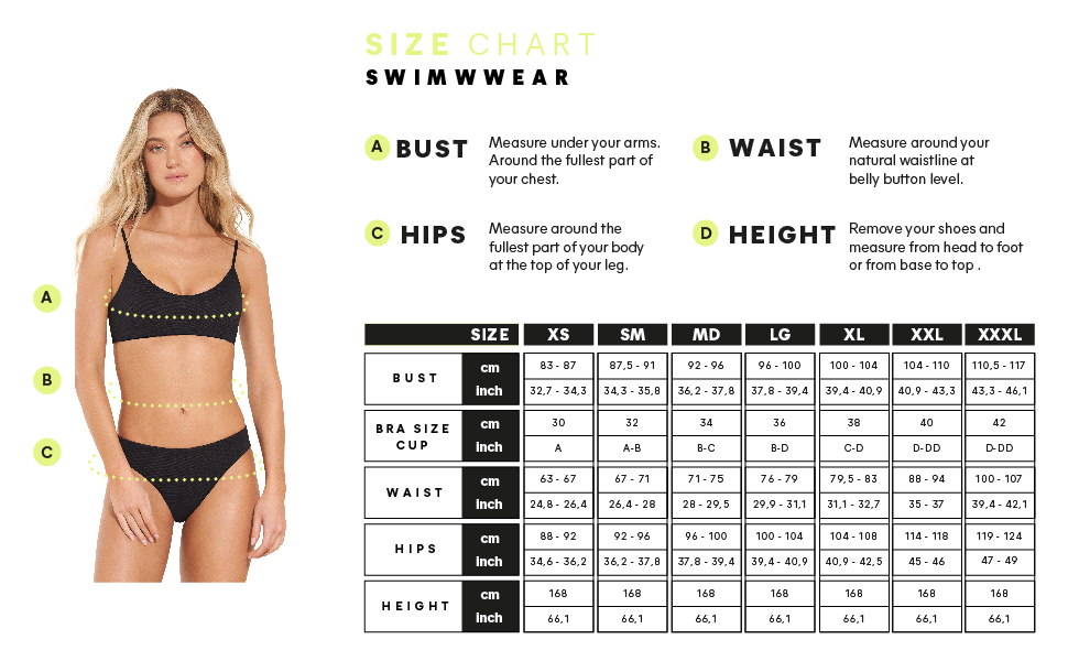 maaji size chart swimwear