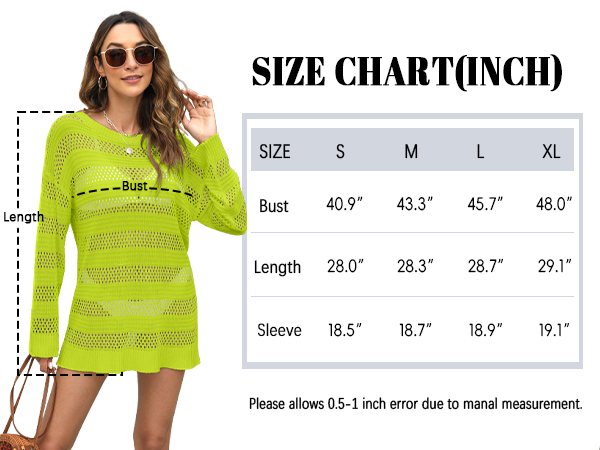 Women Swimsuit Crochet Swim Cover Up Hollow Out Oversized Long Sleeve Mesh Top 2024 Summer Outfits