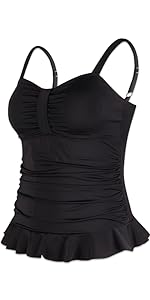 KEEPRONE womens ruffle tankini tops