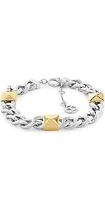 Tommy Hilfiger Pulsera de cadena para mujer en dos tonos - 2780914, talla única, Acero inoxidable...