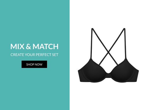 Mix Match, create your perfect style. Featuring black x-back underwire bikini top