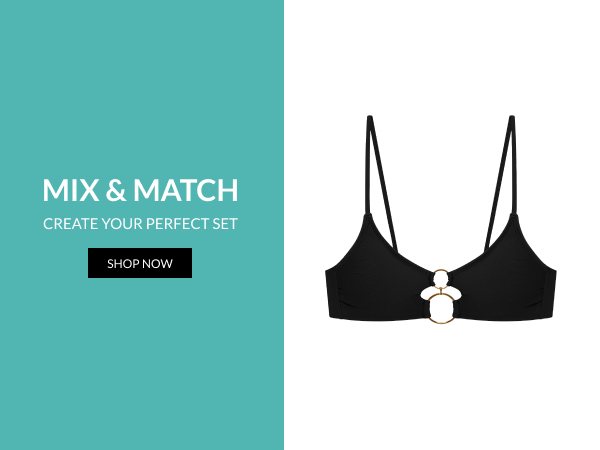 Mix & Match, create your perfect style. Featuring black double ring bralette bikini top