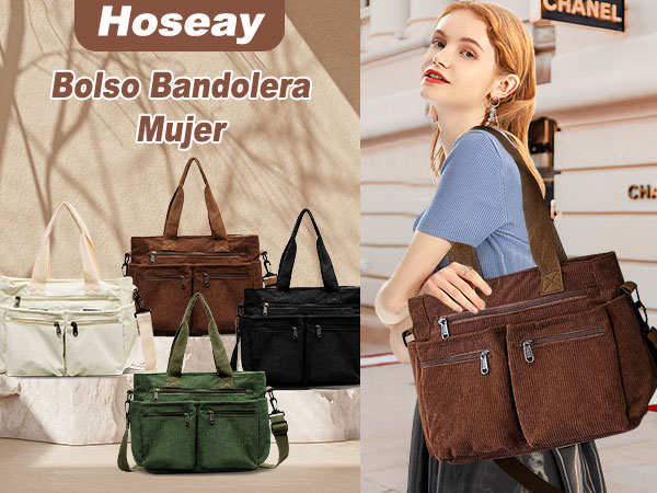 Bolso Mujer Grande Bolso Bandolera Mujer de Pana