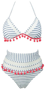 Pom Pom Tassel Trim Straps Swimsuit