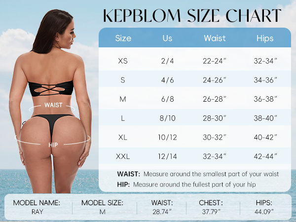 g string bikini bottom size chart 