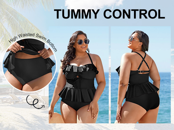 plus size two piece swimsuits for women