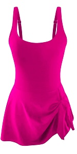 Women Tie Knot Drawstring Tankini One-Piece Swimsuit B0D631X1J3