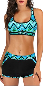 Women Printed Tankini Swimsuit Set Tummy Control B0D75RT45Z