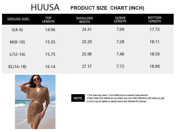 HUUSA Women''s 2-Piece Crochet Swimsuit